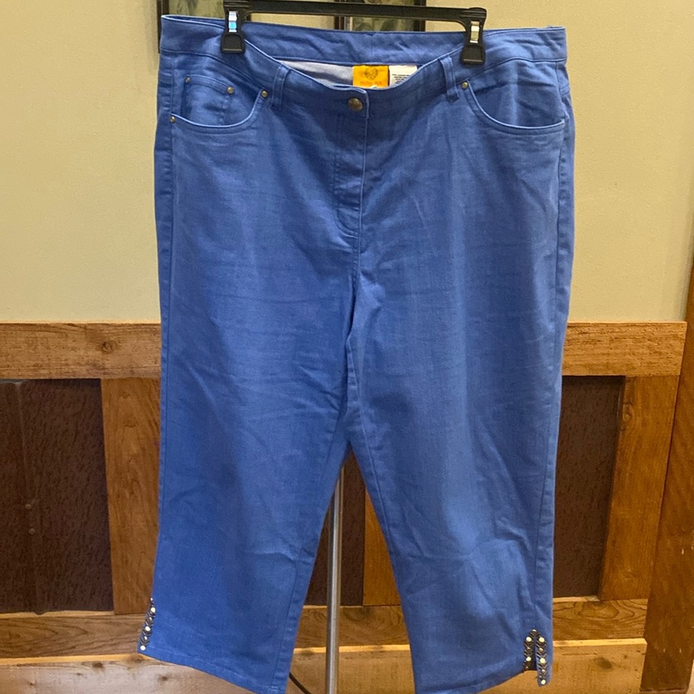 Ruby Rd. Cropped Blue Denim Pants 16W